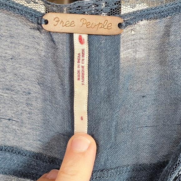 Free People Blue Embroidered Tiered Camisole - Picture 8 of 8